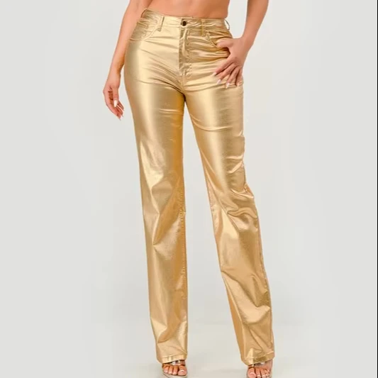 Women's Hot Color Fashion Metallic Trousers