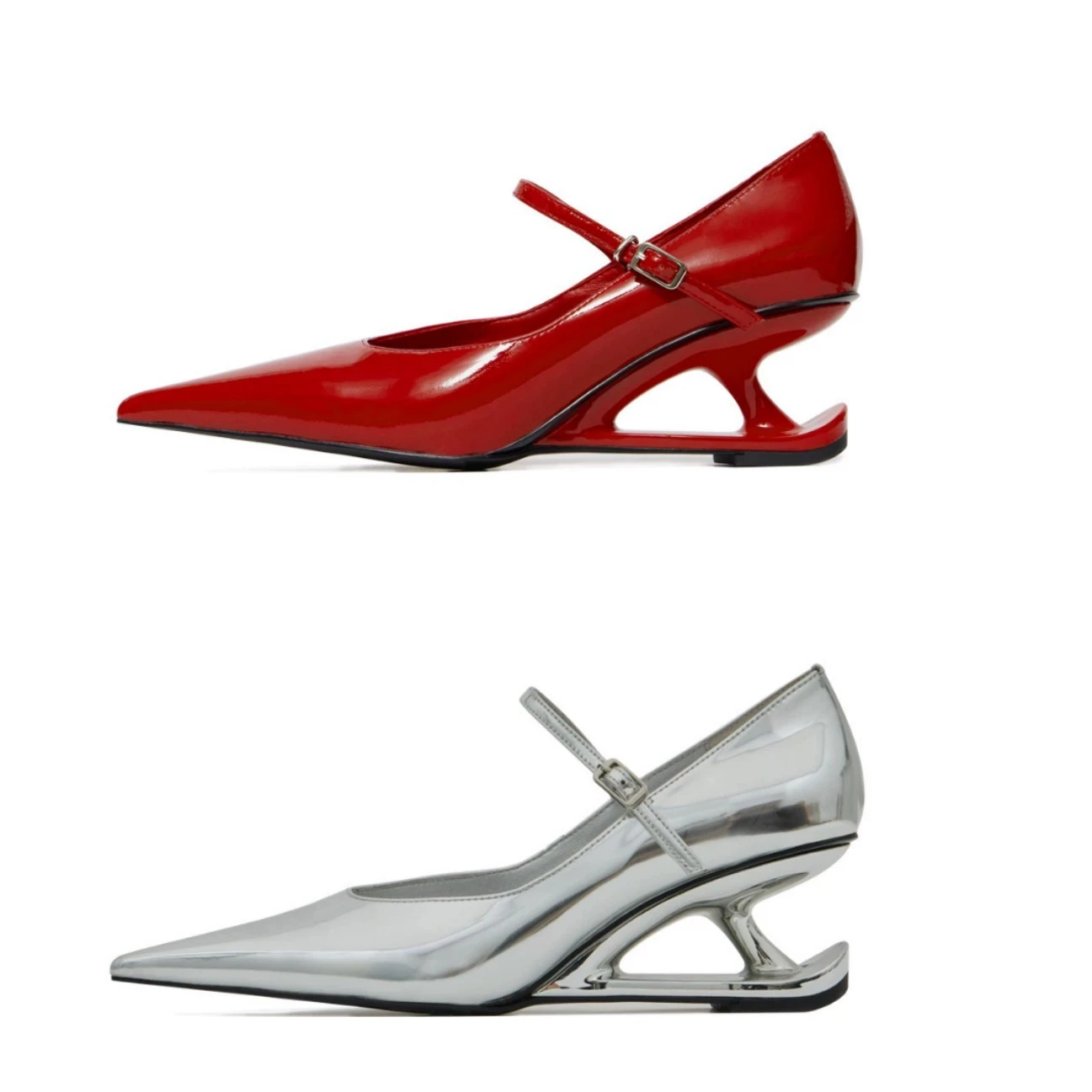 Fashion Pointed Toe Special Heels Stylish Mary Jane Patent Leather Elegant Women High Heel Pumps