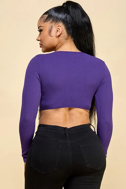 Women's Knitted Seamless Long Sleeve Slim Fit Jacket Top For Nightclub Outings Music Parties Rhinestone Tassels