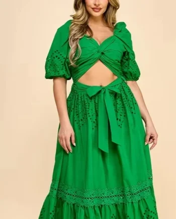 Ladies' Embroidered Cotton Casual Dress