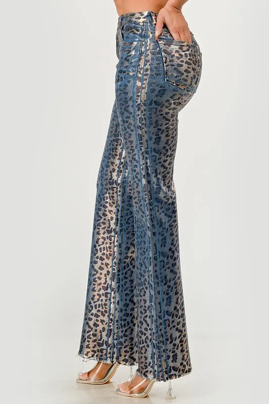 Women's Fashion Leopard Print Jeans