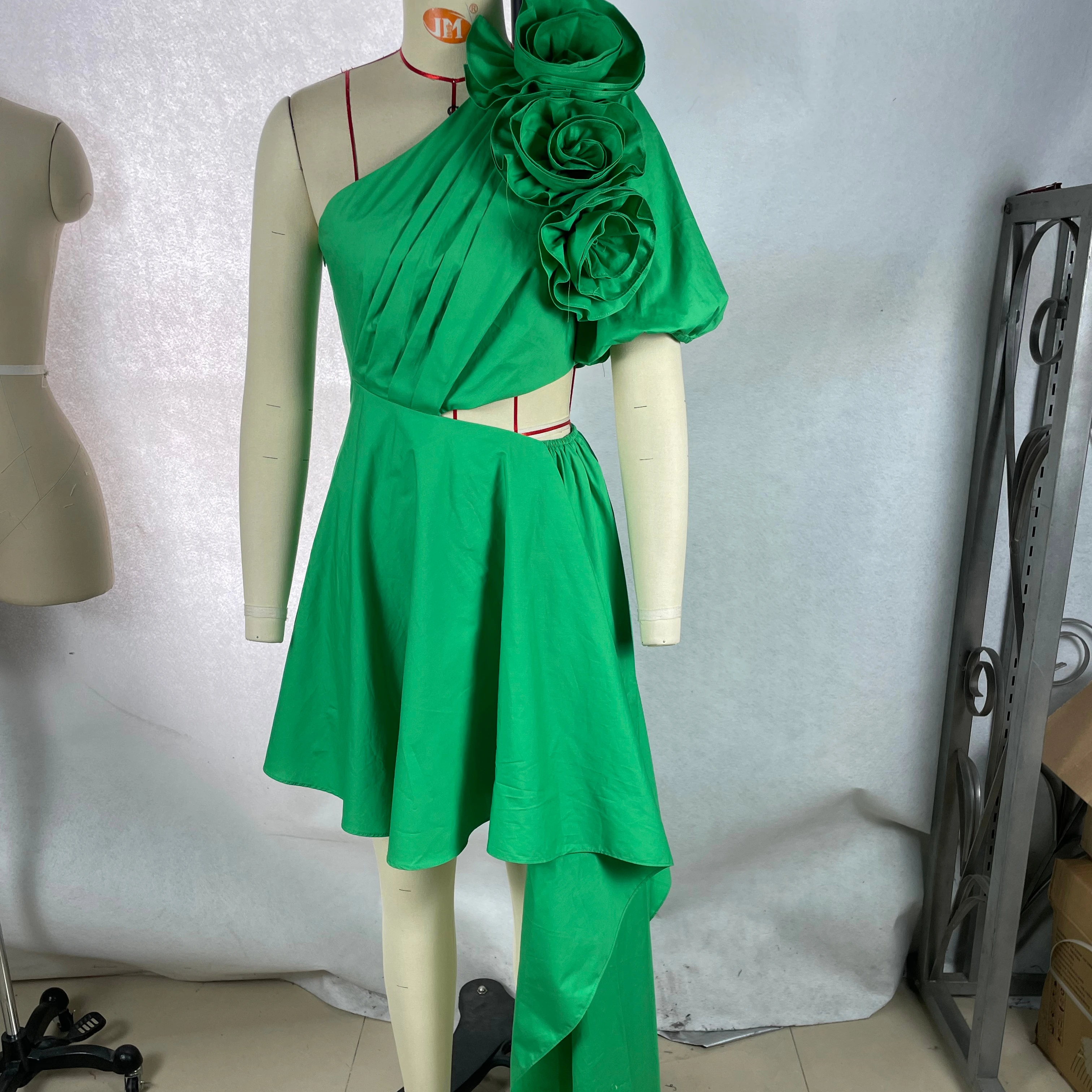 Elegant Evening Dress With Side Cutouts Natural Waistline Woven Weave Washable Feature